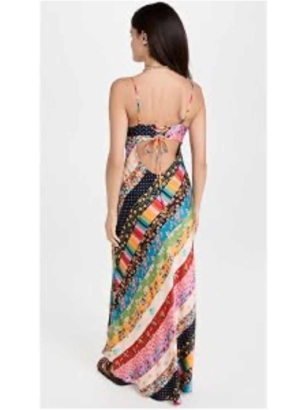 Free People Fiona Maxi Dress XS EUC MISSING ROPE TIE MSRP $198 - Picture 3 of 5